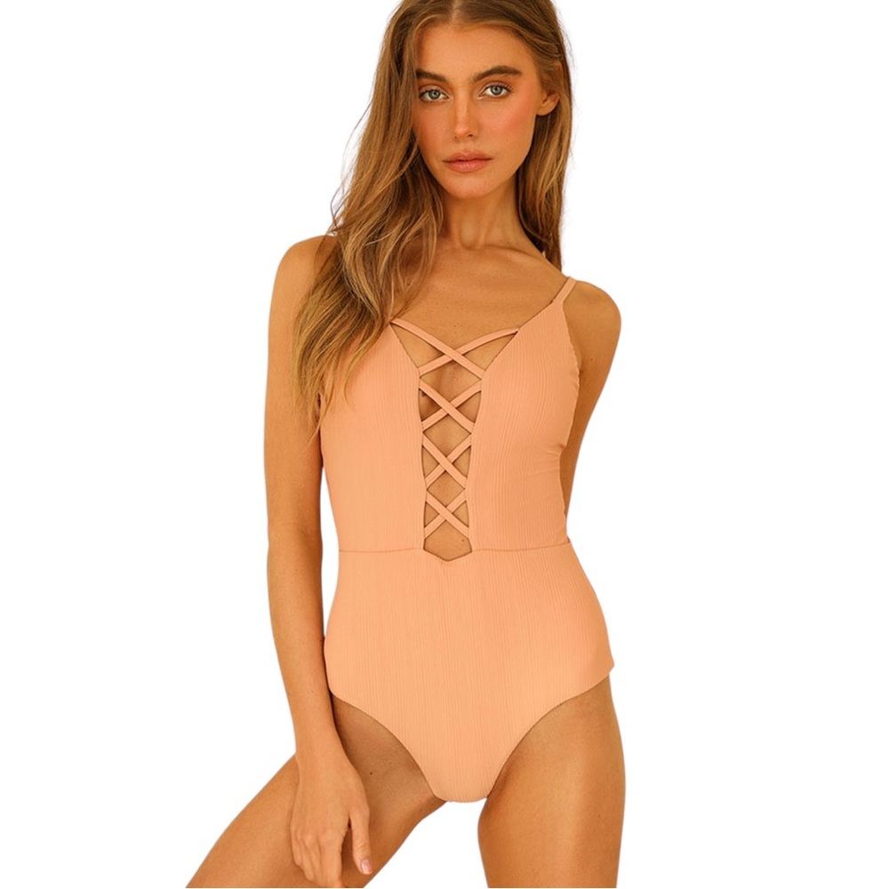 Dippin' Daisy's Bliss Peach One Piece Swimsuit‎ Size Medium PACSUN